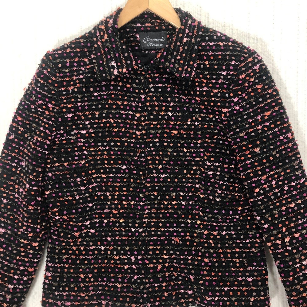 Giancarlo Ferrari Tweed Jacket‎ Textured Career Wear Business Casual Size 8